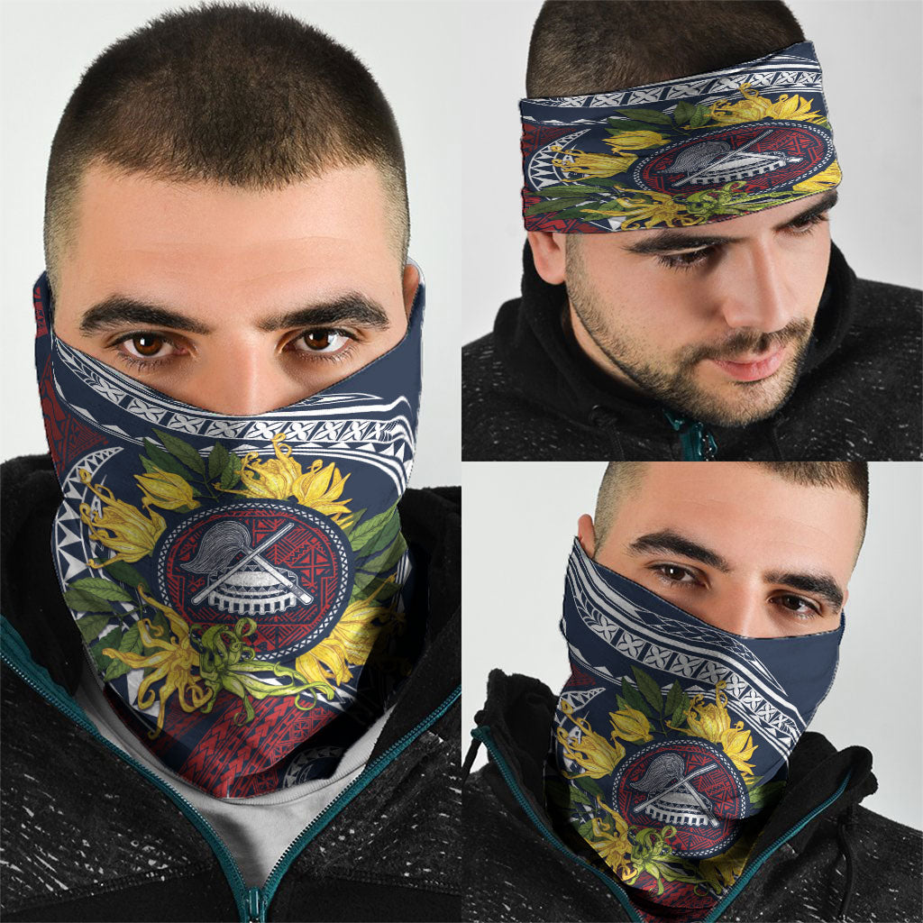 Samoa Moso'oi Flowers Tatau Neck Gaiter Festive National Color LT7 - Polynesian Pride