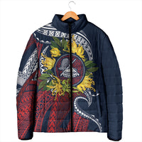 Samoa Moso'oi Flowers Tatau Padded Jacket Festive National Color LT7 - Polynesian Pride