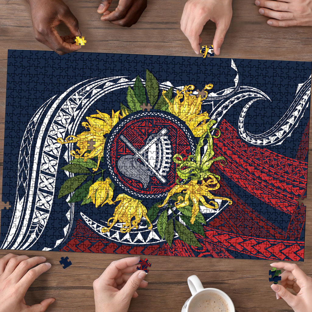 Samoa Moso'oi Flowers Tatau Puzzle Festive National Color LT7 - Polynesian Pride