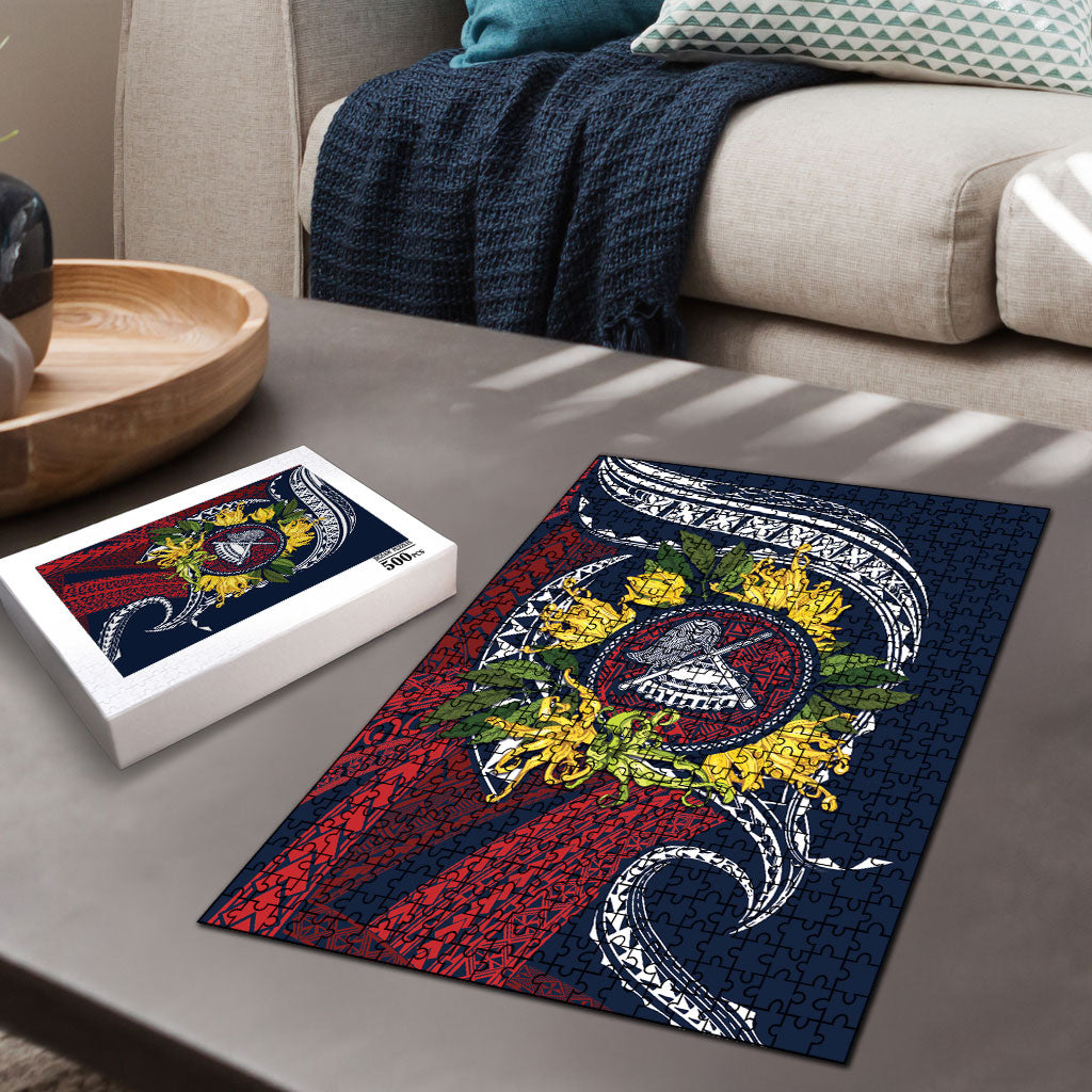 Samoa Moso'oi Flowers Tatau Puzzle Festive National Color LT7 - Polynesian Pride