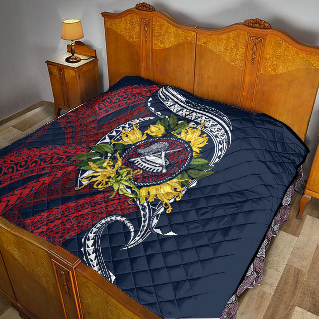 Samoa Moso'oi Flowers Tatau Quilt Festive National Color LT7 - Polynesian Pride