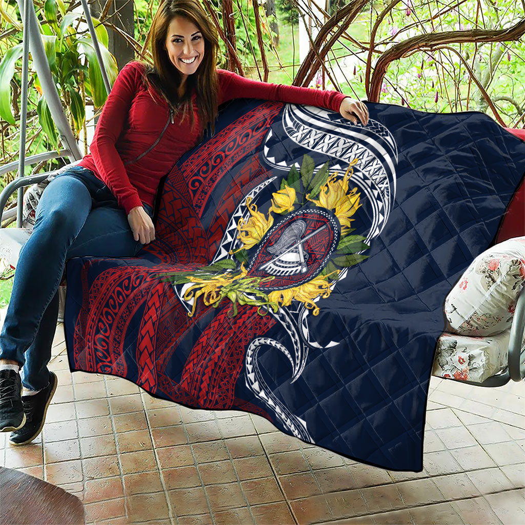 Samoa Moso'oi Flowers Tatau Quilt Festive National Color LT7 - Polynesian Pride