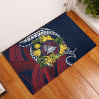 Samoa Moso'oi Flowers Tatau Rubber Doormat Festive National Color LT7 - Polynesian Pride