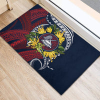 Samoa Moso'oi Flowers Tatau Rubber Doormat Festive National Color LT7 - Polynesian Pride