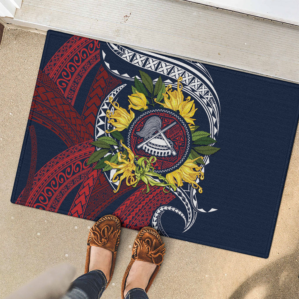 Samoa Moso'oi Flowers Tatau Rubber Doormat Festive National Color LT7 - Polynesian Pride