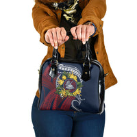 Samoa Moso'oi Flowers Tatau Shoulder Handbag Festive National Color LT7 One Size Blue Red - Polynesian Pride