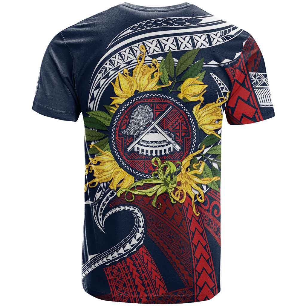 Samoa Moso'oi Flowers Tatau T Shirt Festive National Color LT7 - Polynesian Pride