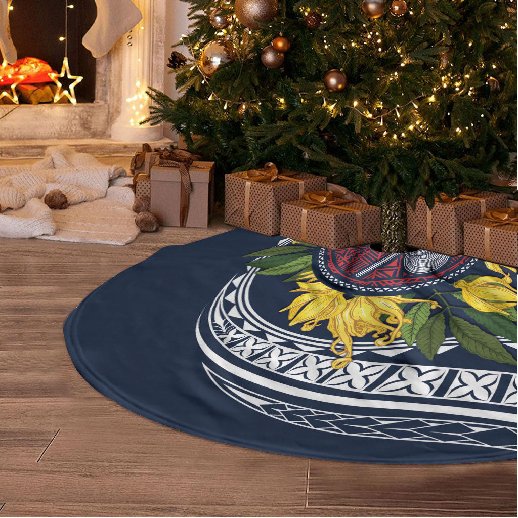 Samoa Moso'oi Flowers Tatau Tree Skirt Festive National Color LT7 - Polynesian Pride