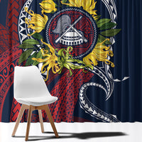 Samoa Moso'oi Flowers Tatau Window Curtain Festive National Color LT7 - Polynesian Pride