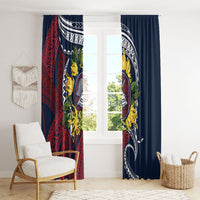 Samoa Moso'oi Flowers Tatau Window Curtain Festive National Color LT7 - Polynesian Pride