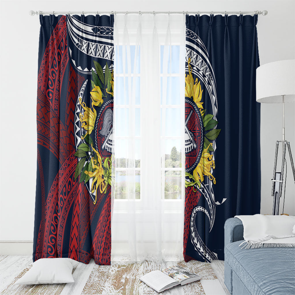 Samoa Moso'oi Flowers Tatau Window Curtain Festive National Color LT7 - Polynesian Pride