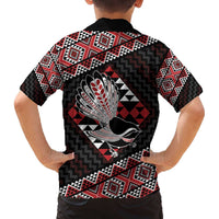 Taniko Aotearoa Family Matching Off The Shoulder Long Sleeve Dress and Hawaiian Shirt Poutama Mix Piwakawaka LT7 - Polynesian Pride
