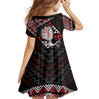Taniko Aotearoa Family Matching Off Shoulder Short Dress and Hawaiian Shirt Poutama Mix Piwakawaka LT7 - Polynesian Pride