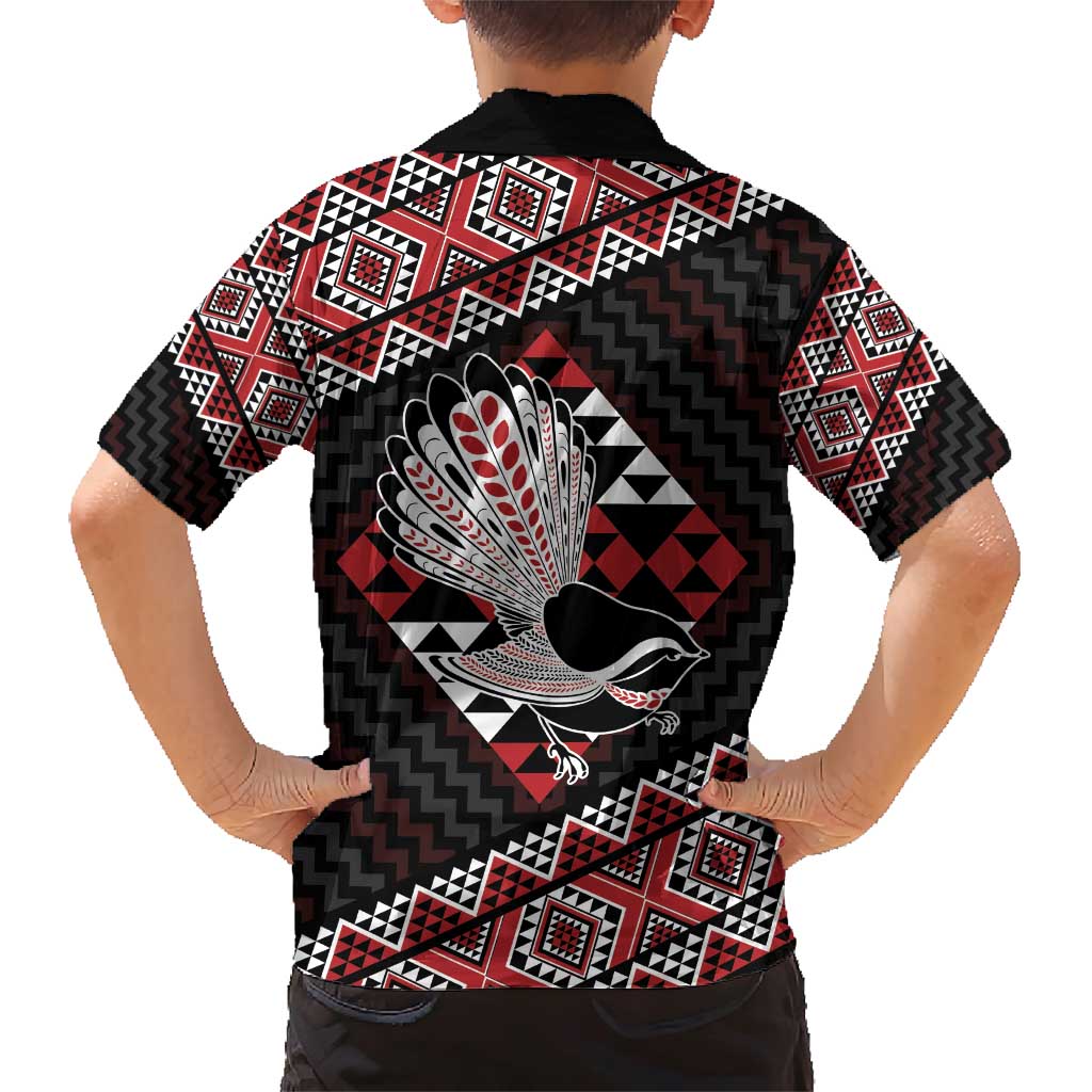 Taniko Aotearoa Family Matching Short Sleeve Bodycon Dress and Hawaiian Shirt Poutama Mix Piwakawaka LT7 - Polynesian Pride