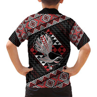 Taniko Aotearoa Family Matching Short Sleeve Bodycon Dress and Hawaiian Shirt Poutama Mix Piwakawaka LT7 - Polynesian Pride