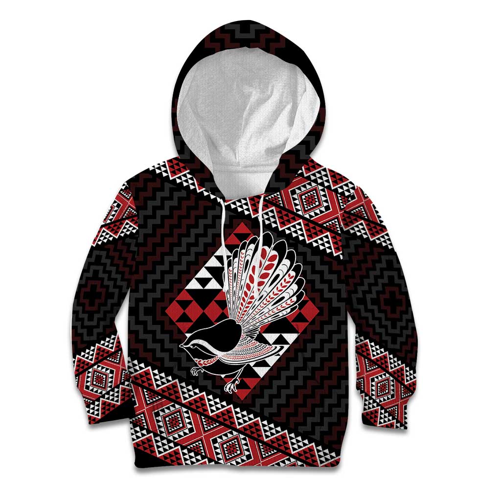 Taniko Aotearoa Kid Hoodie Poutama Mix Piwakawaka LT7 Hoodie Red - Polynesian Pride
