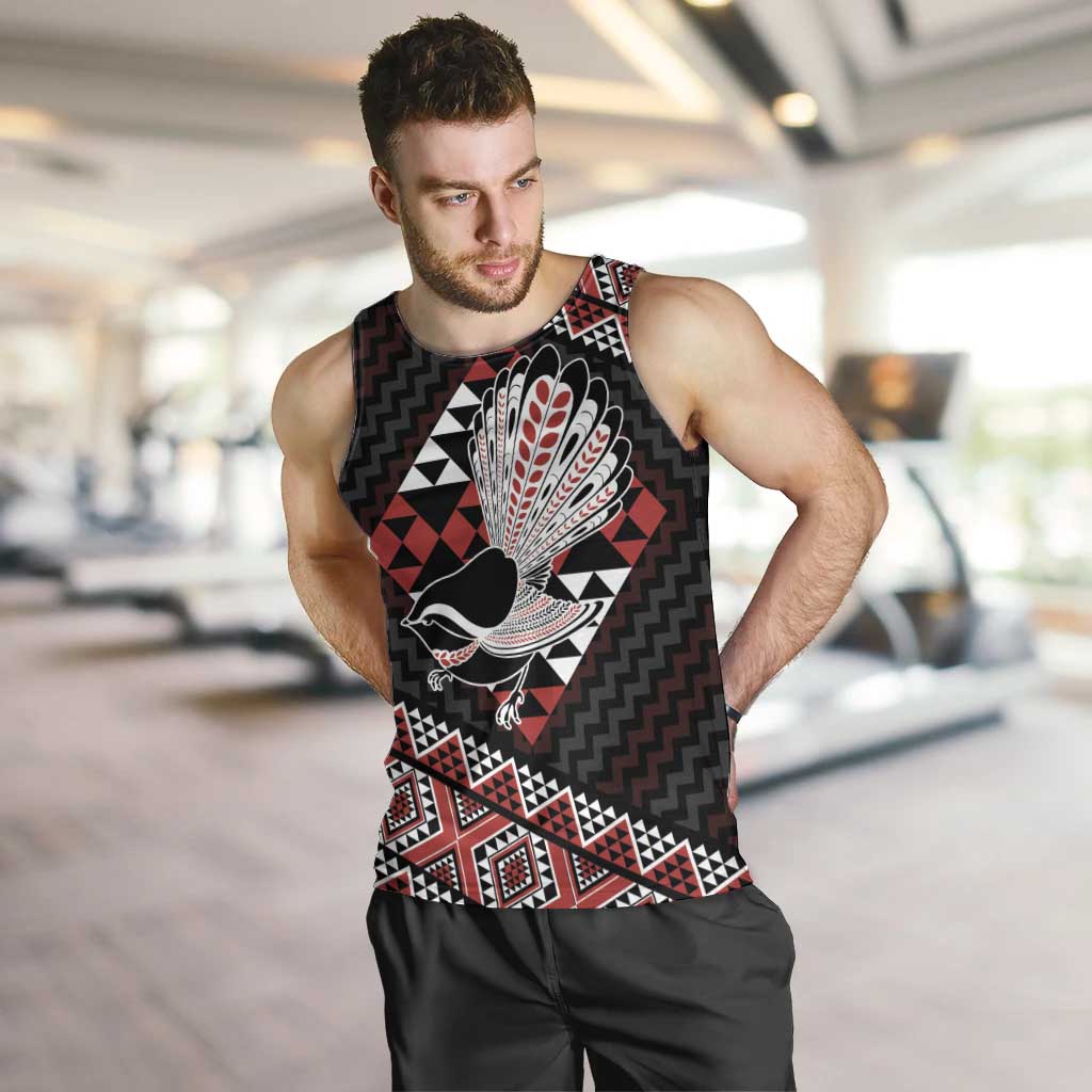 Taniko Aotearoa Men Tank Top Poutama Mix Piwakawaka