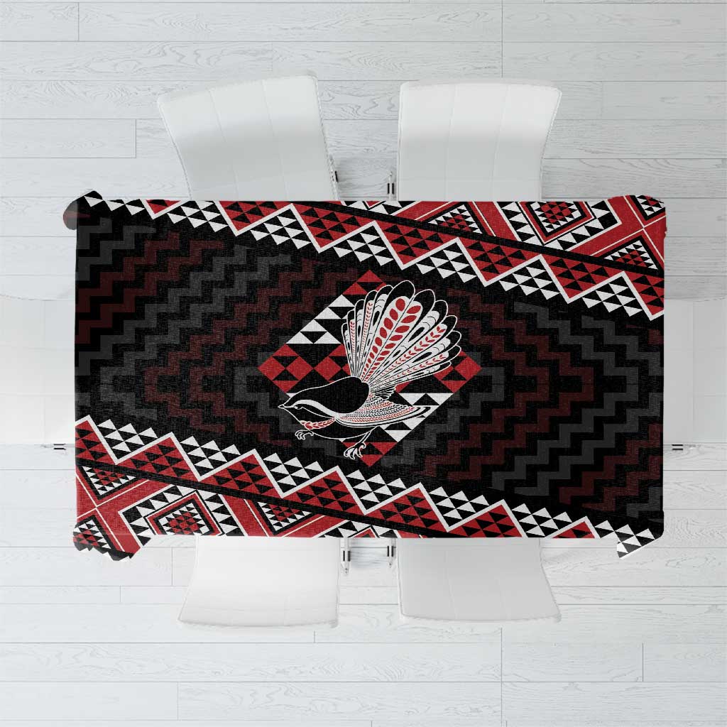 Taniko Aotearoa Tablecloth Poutama Mix Piwakawaka LT7 Red - Polynesian Pride