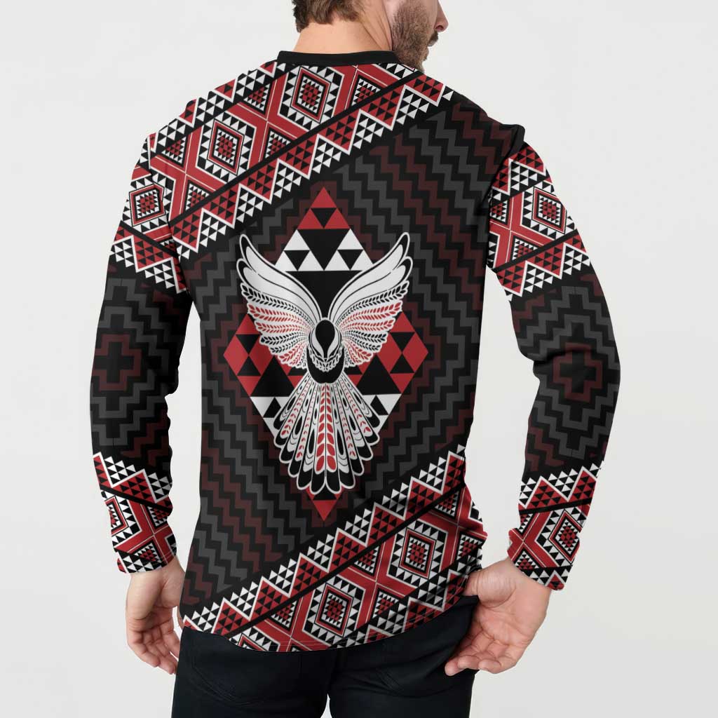 Taniko Aotearoa Button Sweatshirt Poutama Mix Piwakawaka - Ver02