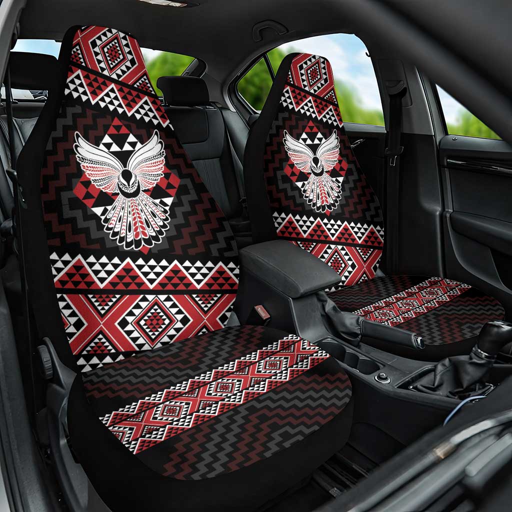 Taniko Aotearoa Car Seat Cover Poutama Mix Piwakawaka - Ver02 LT7 One Size Red - Polynesian Pride