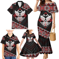 Taniko Aotearoa Family Matching Mermaid Dress and Hawaiian Shirt Poutama Mix Piwakawaka - Ver02 LT7 - Polynesian Pride