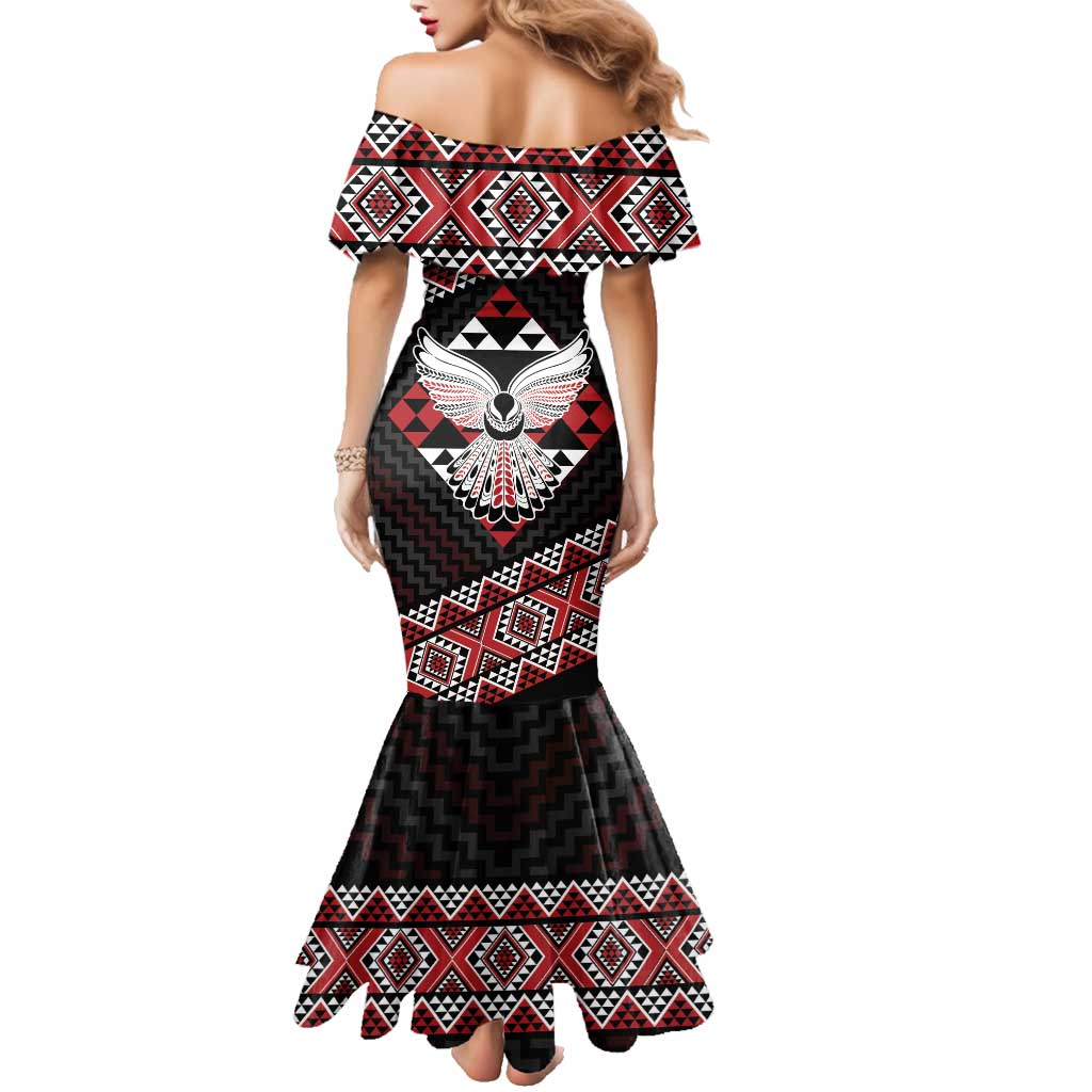 Taniko Aotearoa Family Matching Mermaid Dress and Hawaiian Shirt Poutama Mix Piwakawaka - Ver02 LT7 - Polynesian Pride