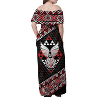Taniko Aotearoa Family Matching Off Shoulder Maxi Dress and Hawaiian Shirt Poutama Mix Piwakawaka - Ver02 LT7 - Polynesian Pride
