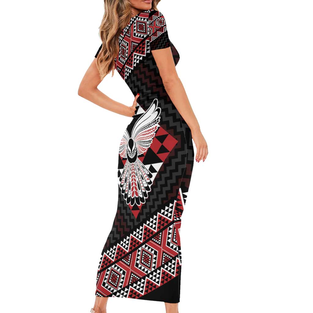 Taniko Aotearoa Family Matching Short Sleeve Bodycon Dress and Hawaiian Shirt Poutama Mix Piwakawaka - Ver02 LT7 - Polynesian Pride