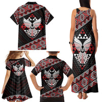 Taniko Aotearoa Family Matching Tank Maxi Dress and Hawaiian Shirt Poutama Mix Piwakawaka - Ver02 LT7 - Polynesian Pride