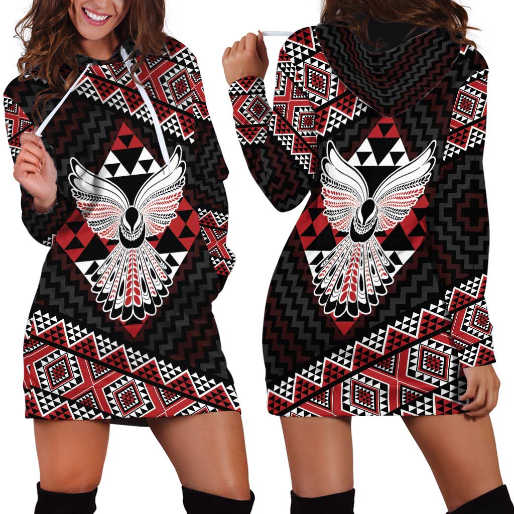 Taniko Aotearoa Hoodie Dress Poutama Mix Piwakawaka - Ver02 LT7 - Polynesian Pride