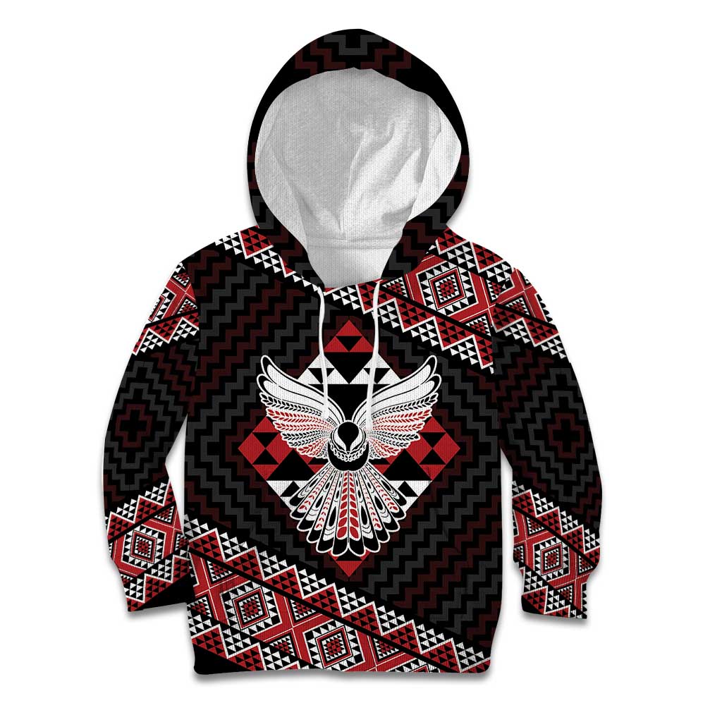 Taniko Aotearoa Kid Hoodie Poutama Mix Piwakawaka - Ver02 LT7 Hoodie Red - Polynesian Pride
