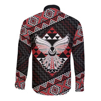 Taniko Aotearoa Long Sleeve Button Shirt Poutama Mix Piwakawaka - Ver02 LT7 - Polynesian Pride