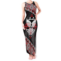 Taniko Aotearoa Tank Maxi Dress Poutama Mix Piwakawaka - Ver02 LT7 Women Red - Polynesian Pride