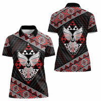 Taniko Aotearoa Women Polo Shirt Poutama Mix Piwakawaka - Ver02