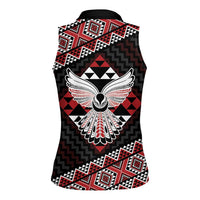 Taniko Aotearoa Women Sleeveless Polo Shirt Poutama Mix Piwakawaka - Ver02