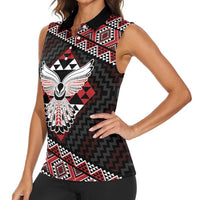 Taniko Aotearoa Women Sleeveless Polo Shirt Poutama Mix Piwakawaka - Ver02