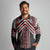 Maori Tukutuku Taniko Motifs Long Sleeve Polo Shirt Red Poutama Mix Kowhaiwhai
