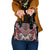 Maori Tukutuku Taniko Motifs Shoulder Handbag Red Poutama Mix Kowhaiwhai