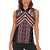 Maori Tukutuku Taniko Motifs Women Sleeveless Polo Shirt Red Poutama Mix Kowhaiwhai