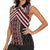 Maori Tukutuku Taniko Motifs Women Sleeveless Polo Shirt Red Poutama Mix Kowhaiwhai