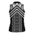 Maori Tukutuku Taniko Motifs Women Sleeveless Polo Shirt Black Poutama Mix Kowhaiwhai