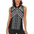 Maori Tukutuku Taniko Motifs Women Sleeveless Polo Shirt Black Poutama Mix Kowhaiwhai