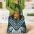 Maori Tukutuku Taniko Motifs Grocery Bag Teal Poutama Mix Kowhaiwhai