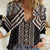 Maori Tukutuku Taniko Motifs Women Casual Shirt Brown Poutama Mix Kowhaiwhai