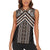 Maori Tukutuku Taniko Motifs Women Sleeveless Polo Shirt Brown Poutama Mix Kowhaiwhai