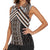 Maori Tukutuku Taniko Motifs Women Sleeveless Polo Shirt Brown Poutama Mix Kowhaiwhai