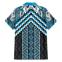 Maori Tukutuku Taniko Motifs Family Matching Summer Maxi Dress and Hawaiian Shirt Turquoise Poutama Mix Kowhaiwhai LT7 - Polynesian Pride
