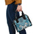 Maori Tukutuku Taniko Motifs Shoulder Handbag Turquoise Poutama Mix Kowhaiwhai