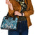 Maori Tukutuku Taniko Motifs Shoulder Handbag Turquoise Poutama Mix Kowhaiwhai