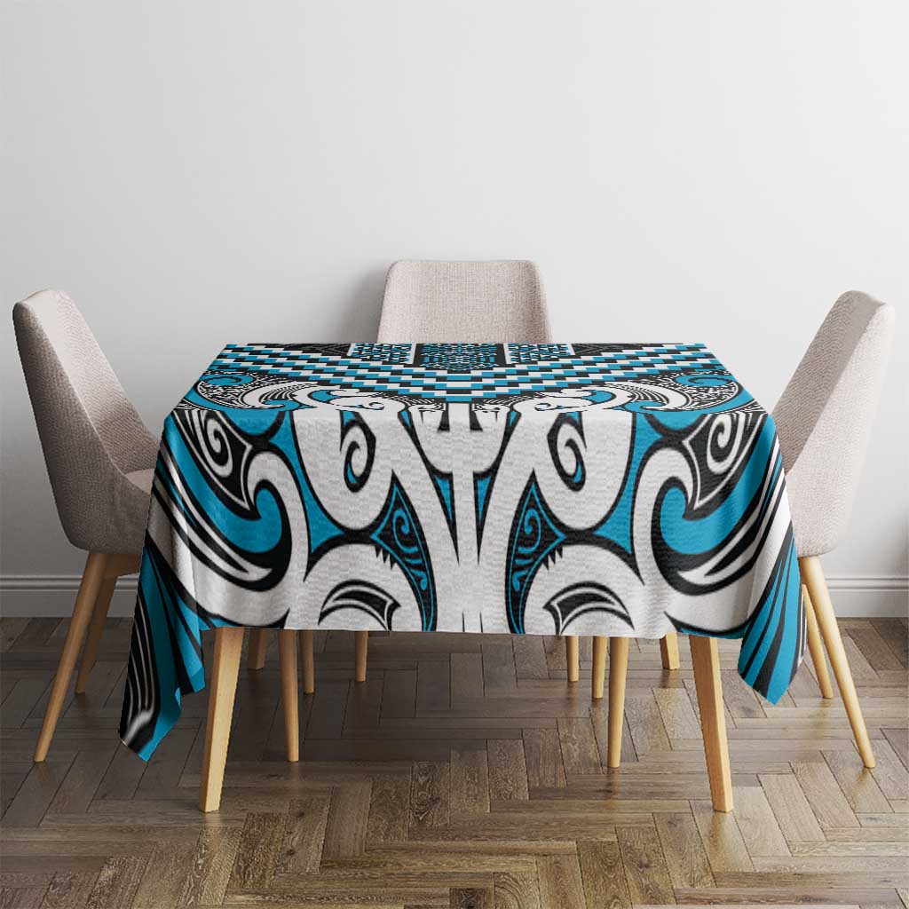 Maori Tukutuku Taniko Motifs Tablecloth Turquoise Poutama Mix Kowhaiwhai LT7 - Polynesian Pride